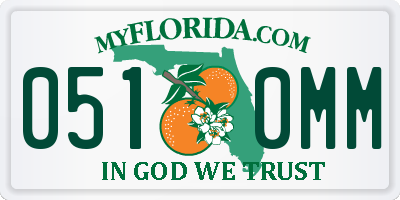FL license plate 0510MM