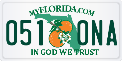 FL license plate 0510NA