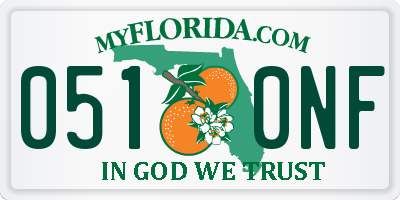 FL license plate 0510NF