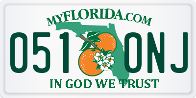 FL license plate 0510NJ