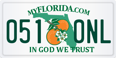 FL license plate 0510NL