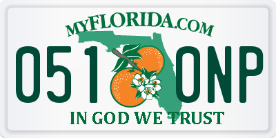 FL license plate 0510NP