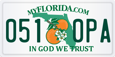 FL license plate 0510PA