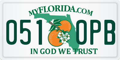 FL license plate 0510PB