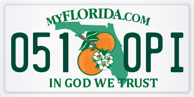 FL license plate 0510PI