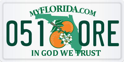 FL license plate 0510RE