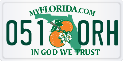 FL license plate 0510RH