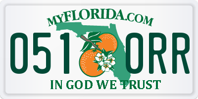 FL license plate 0510RR