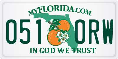 FL license plate 0510RW