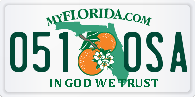 FL license plate 0510SA