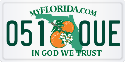 FL license plate 0510UE