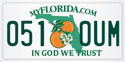 FL license plate 0510UM