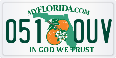 FL license plate 0510UV