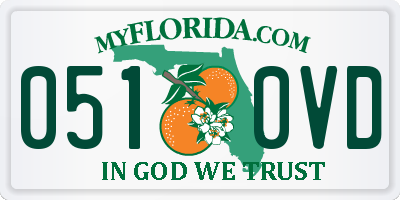 FL license plate 0510VD