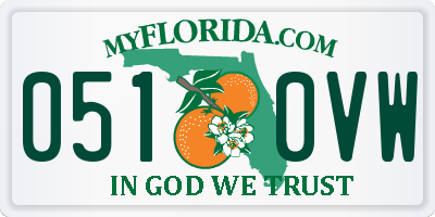 FL license plate 0510VW