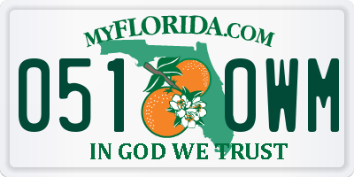 FL license plate 0510WM