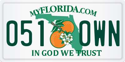 FL license plate 0510WN