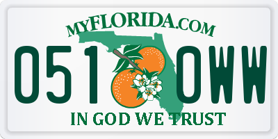 FL license plate 0510WW