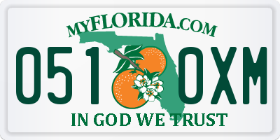 FL license plate 0510XM