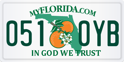 FL license plate 0510YB