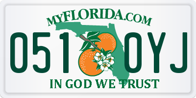 FL license plate 0510YJ