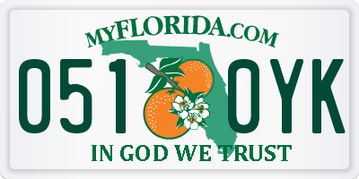FL license plate 0510YK