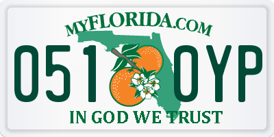 FL license plate 0510YP