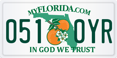 FL license plate 0510YR