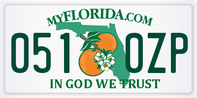 FL license plate 0510ZP
