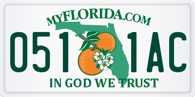 FL license plate 0511AC
