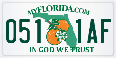 FL license plate 0511AF