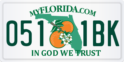 FL license plate 0511BK