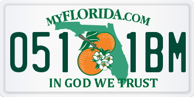 FL license plate 0511BM