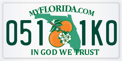 FL license plate 0511KO