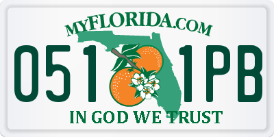 FL license plate 0511PB