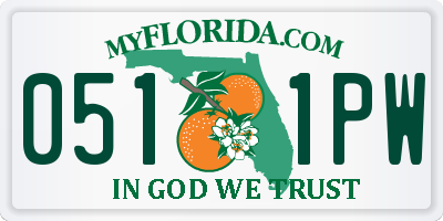 FL license plate 0511PW