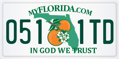 FL license plate 0511TD