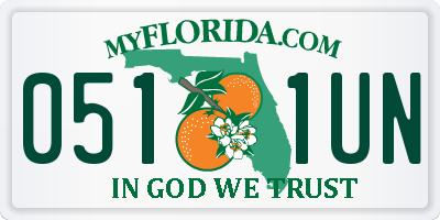 FL license plate 0511UN