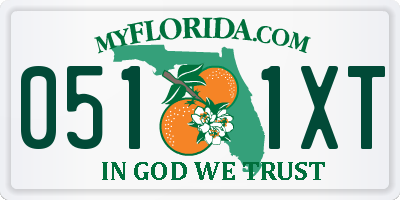 FL license plate 0511XT
