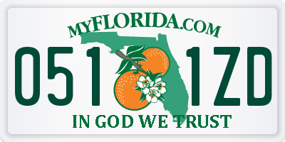 FL license plate 0511ZD