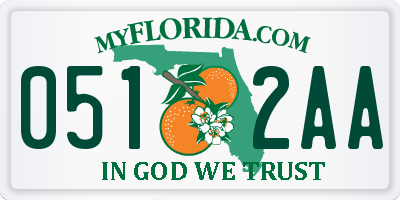 FL license plate 0512AA
