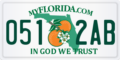 FL license plate 0512AB