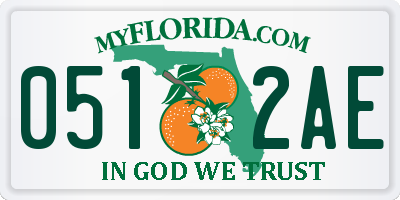 FL license plate 0512AE