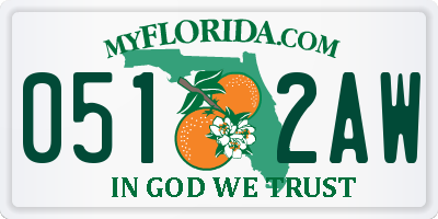 FL license plate 0512AW