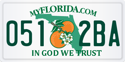 FL license plate 0512BA