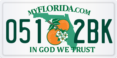FL license plate 0512BK