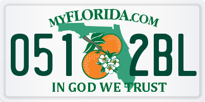 FL license plate 0512BL