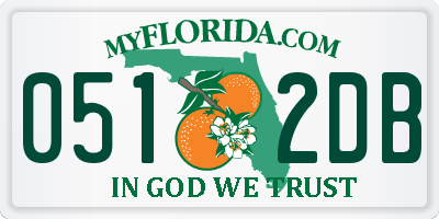 FL license plate 0512DB