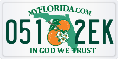 FL license plate 0512EK