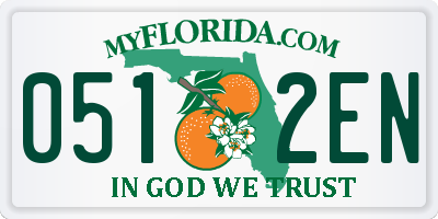 FL license plate 0512EN